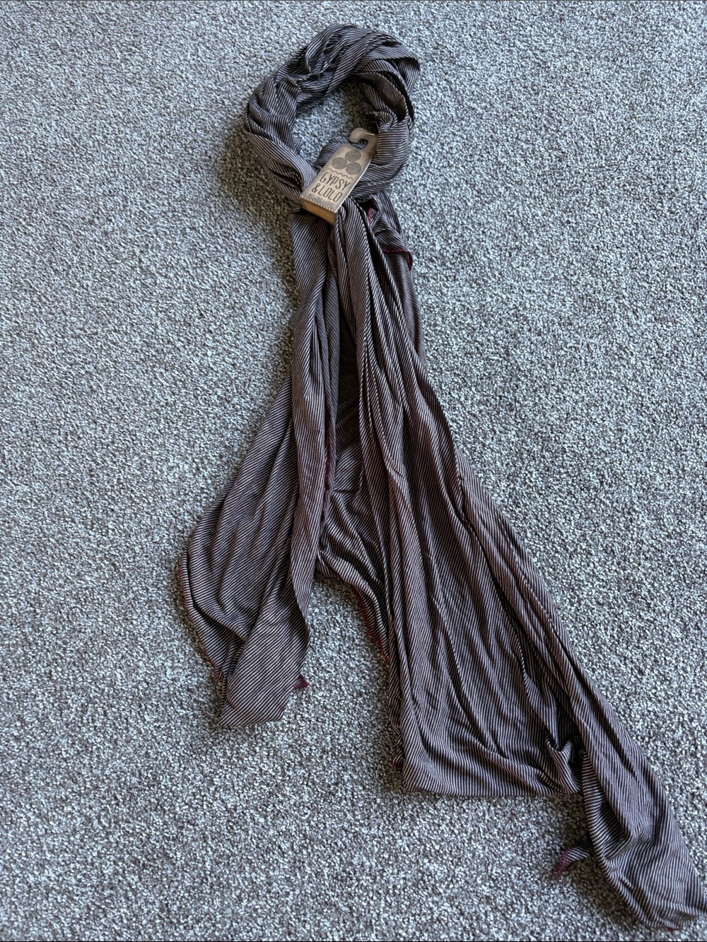 Brown Striped Wrap Scarf
